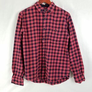 Aeropostale Shirt Mens Medium Red Plaid Long‎ Sleeve Collared Button Up Pocket
